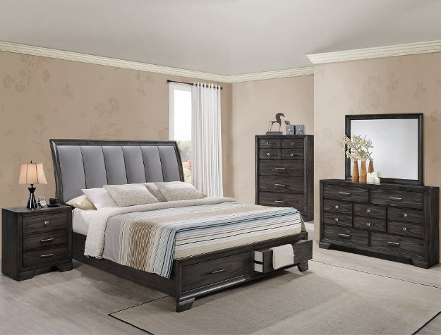 Jaymes Grey Platform Storage Bed