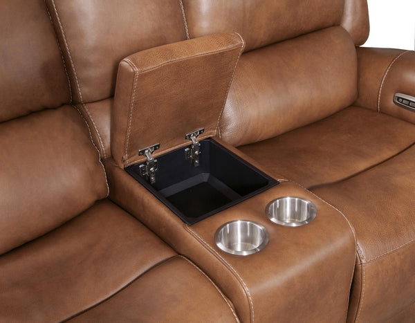 Seville Cognac Power Reclining Loveseat