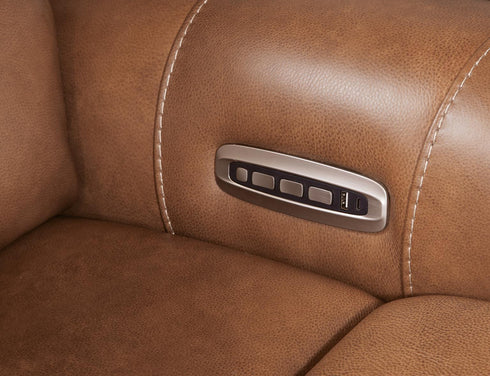 Seville Cognac Power Reclining Loveseat