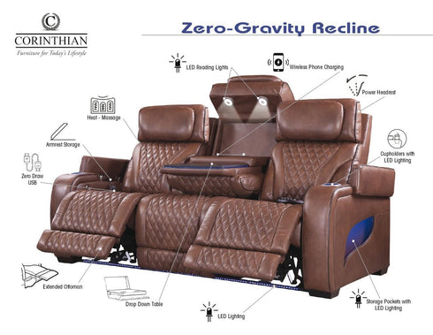 Cosmo Tuscany Cinnamon Power Reclining Sofa