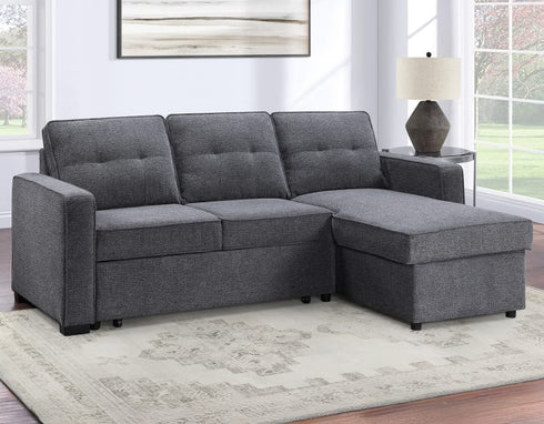 Noah Flippable Convertible Storage Gray Sofa Sleeper
