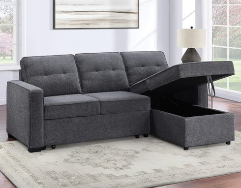 Noah Flippable Convertible Storage Gray Sofa Sleeper
