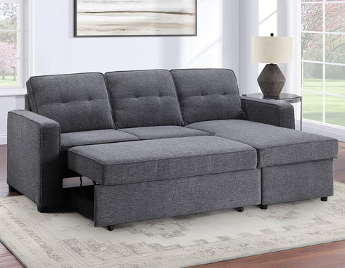 Noah Flippable Convertible Storage Gray Sofa Sleeper