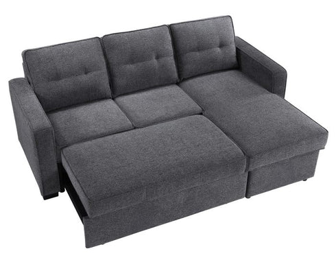 Noah Flippable Convertible Storage Gray Sofa Sleeper