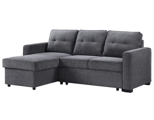 Noah Flippable Convertible Storage Gray Sofa Sleeper