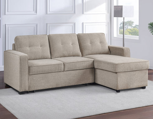 Noah Flippable Convertible Storage Tan Sofa Sleeper