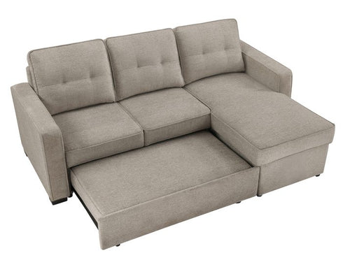 Noah Flippable Convertible Storage Tan Sofa Sleeper