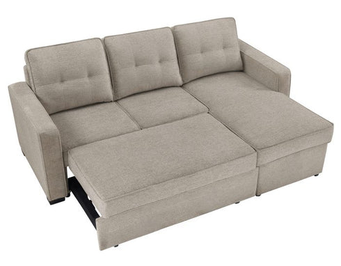 Noah Flippable Convertible Storage Tan Sofa Sleeper