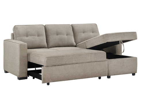 Noah Flippable Convertible Storage Tan Sofa Sleeper
