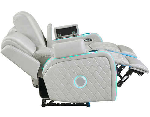 Luna Ice Power Reclining Loveseat w/ Console & Bluetooth Audio
