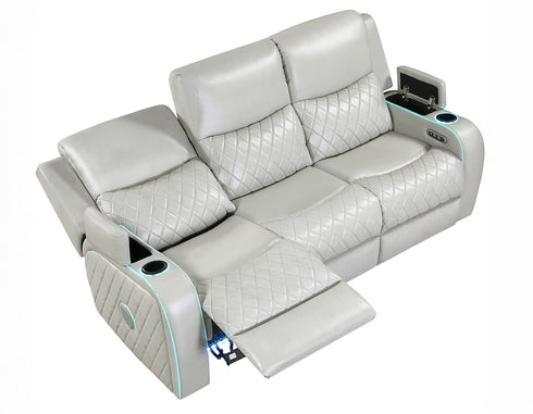 Luna Ice Power Reclining Sofa w/ DDT & Bluetooth Audio