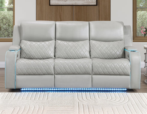 Luna Ice Power Reclining Sofa w/ DDT & Bluetooth Audio