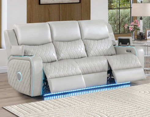 Luna Ice Power Reclining Sofa w/ DDT & Bluetooth Audio