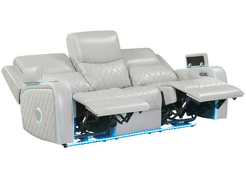 Luna Ice Power Reclining Sofa w/ DDT & Bluetooth Audio