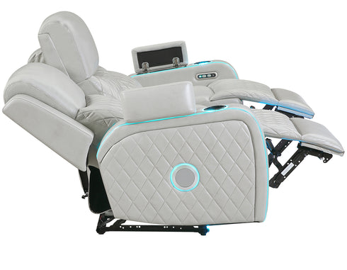 Luna Ice Power Reclining Sofa w/ DDT & Bluetooth Audio