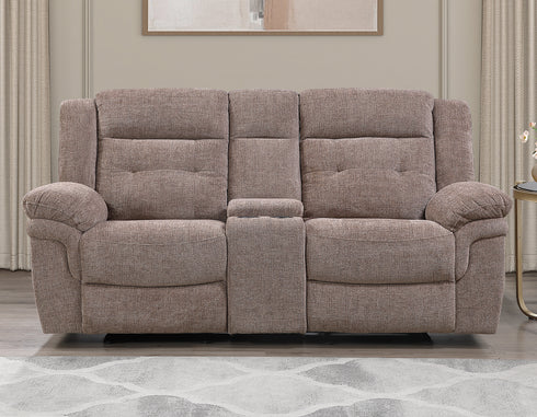 Sydney Brown Gliding Reclining Loveseat w/ Console
