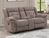 Sydney Brown Gliding Reclining Loveseat w/ Console