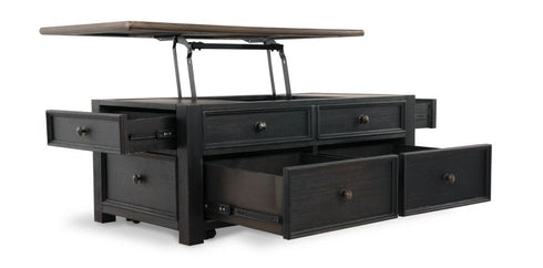 Tyler Creek Grayish Brown/Black Lift Top Cocktail Table