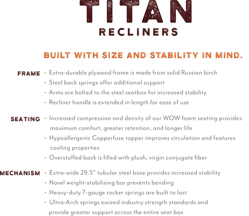 Everest Nucleus Fudge Titan Rocker Recliner