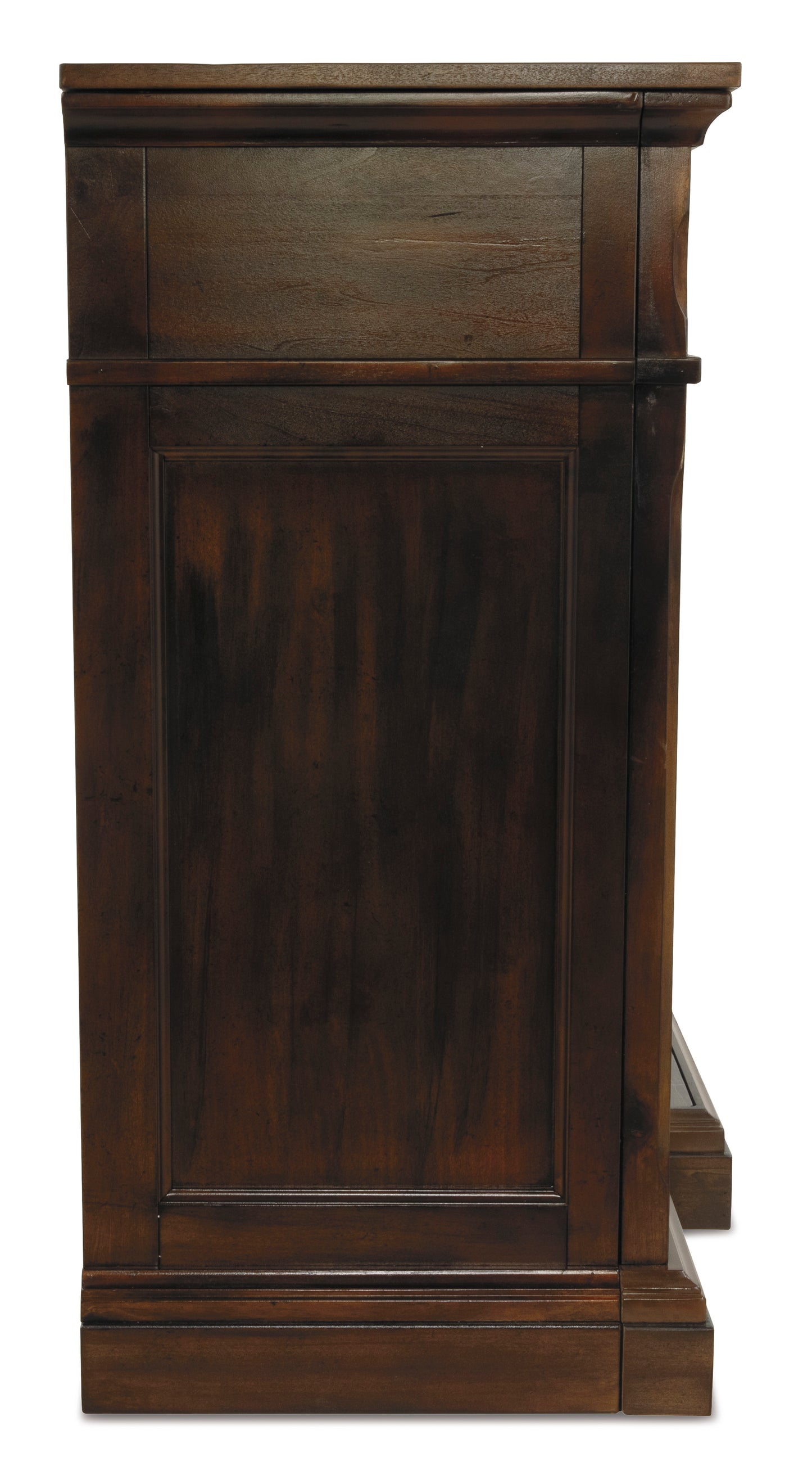 Roddinton Dark Brown XL TV Stand w/ Fireplace