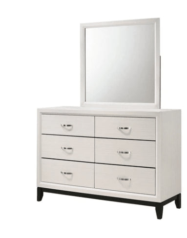 Akerson White King Panel Bed, Dresser & Mirror - WCC Furniture & Mattress Center Lafayette & Lake Charles
