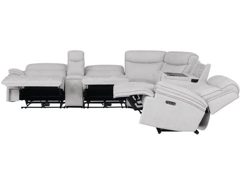 Aldo Airy Snow 6 Piece Power Reclining Sectional - WCC Furniture & Mattress Center Lafayette & Lake Charles