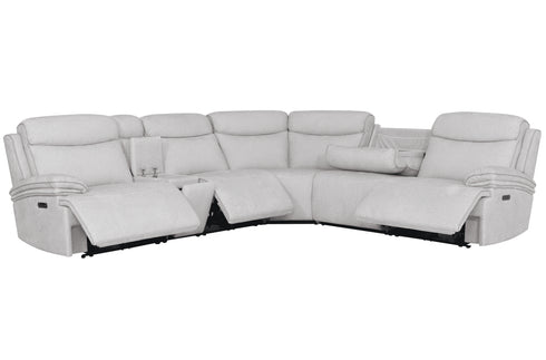 Aldo Airy Snow 6 Piece Power Reclining Sectional - WCC Furniture & Mattress Center Lafayette & Lake Charles