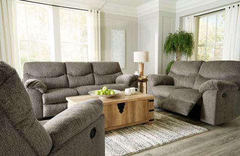 Alphons Putty Reclining Sofa & Loveseat - WCC Furniture & Mattress Center Lafayette & Lake Charles