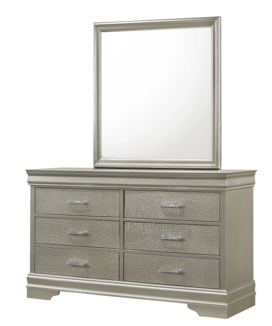 Amalia King Bed, Dresser & Mirror