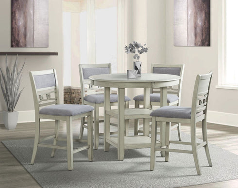 Amherst White 5 Piece Counter Height Dining Set - WCC Furniture & Mattress Center Lafayette & Lake Charles