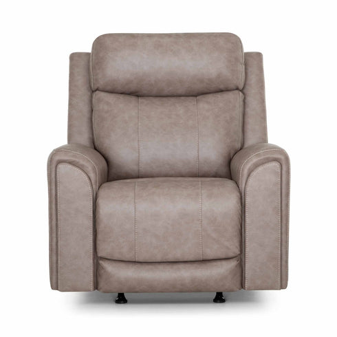 Argent Duvall Greige Power Rocker Recliner - WCC Furniture & Mattress Center Lafayette & Lake Charles