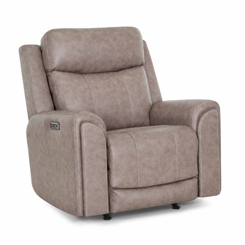 Argent Duvall Greige Power Rocker Recliner - WCC Furniture & Mattress Center Lafayette & Lake Charles
