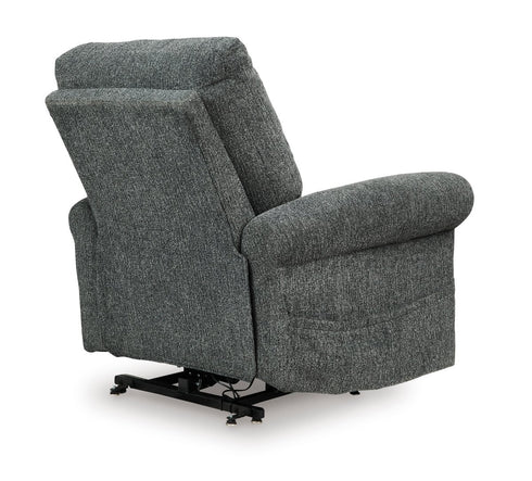 Aureta Charcoal Power Lift Recliner w/ Heat & Massage - WCC Furniture & Mattress Center Lafayette & Lake Charles