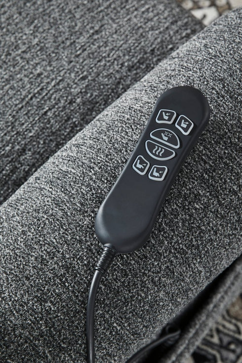 Aureta Charcoal Power Lift Recliner w/ Heat & Massage - WCC Furniture & Mattress Center Lafayette & Lake Charles