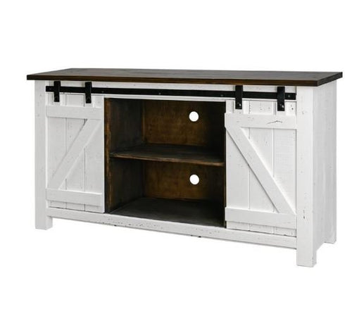 Barn Door TV Stand w/ Tobacco Top - WCC Furniture & Mattress Center Lafayette & Lake Charles