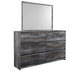 Baystorm Gray King Panel Bed, Dresser & Mirror