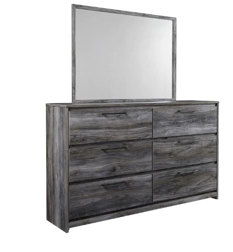 Baystorm Gray Full Panel Bed, Dresser & Mirror
