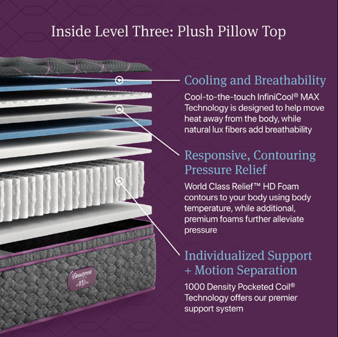 Beautyrest World Class Level Three Plush Pillow Top - WCC Furniture & Mattress Center Lafayette & Lake Charles