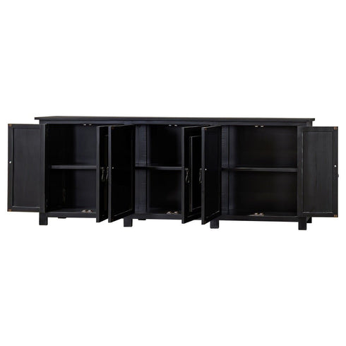 Bells Smooth Black 6 Door Console - WCC Furniture & Mattress Center Lafayette & Lake Charles