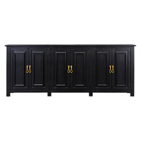 Bells Smooth Black 6 Door Console - WCC Furniture & Mattress Center Lafayette & Lake Charles