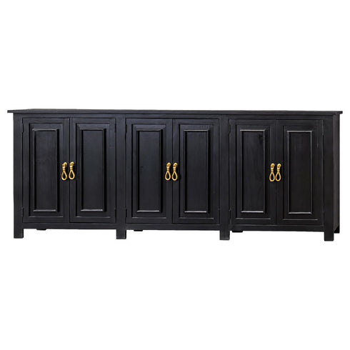 Bells Smooth Black 6 Door Console - WCC Furniture & Mattress Center Lafayette & Lake Charles