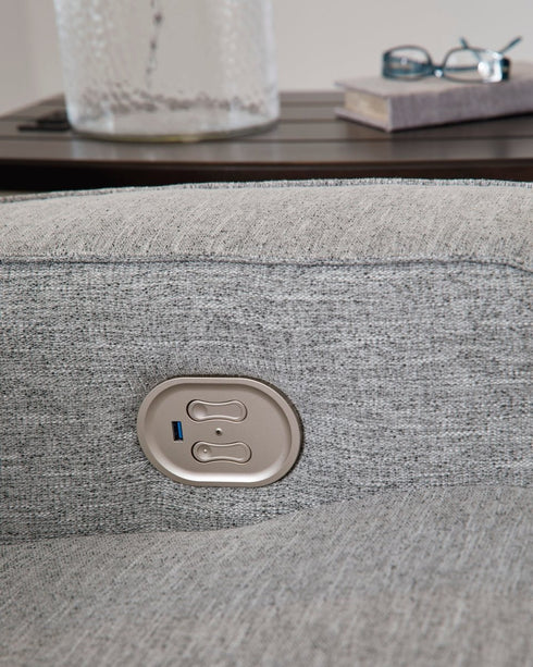 Biscoe Power Reclining Loveseat w/Adj Headrest - WCC Furniture & Mattress Center Lafayette & Lake Charles