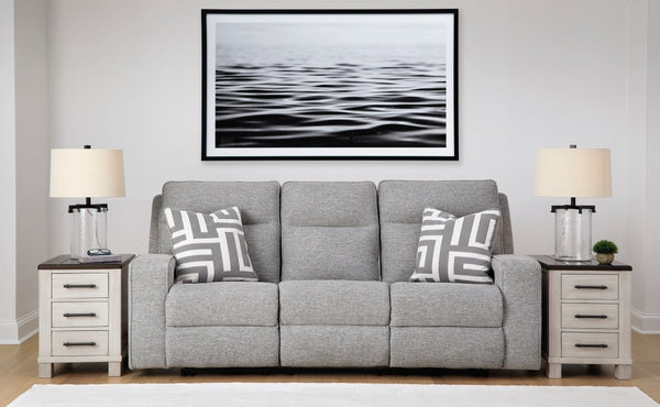 Biscoe Power Reclining Sofa & Loveseat w/Adj Headrest - WCC Furniture & Mattress Center Lafayette & Lake Charles