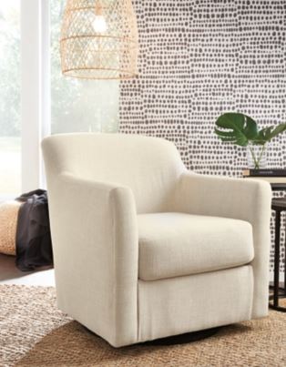 Bradney Linen Swivel Accent Chair