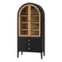 Brownfield Smooth Black w/ Driftwood Doors Display Cabinet - WCC Furniture & Mattress Center Lafayette & Lake Charles