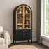 Brownfield Smooth Black w/ Driftwood Doors Display Cabinet - WCC Furniture & Mattress Center Lafayette & Lake Charles