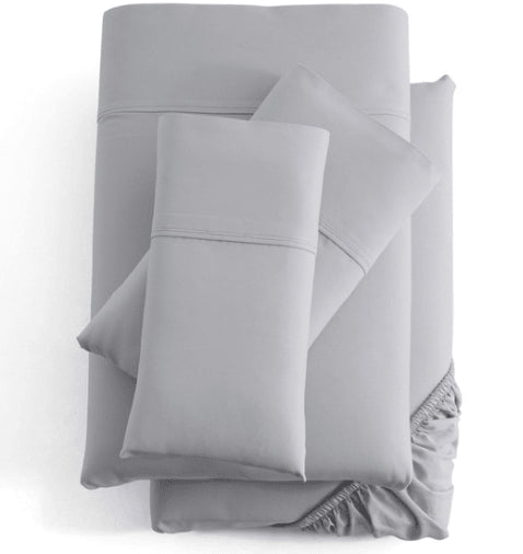 Brushed Microfiber Ash Sheet Set - WCC Furniture & Mattress Center Lafayette & Lake Charles