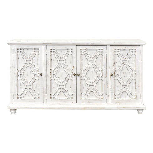 Calais Sierra White 72" 4 Door Curio Console - WCC Furniture & Mattress Center Lafayette & Lake Charles