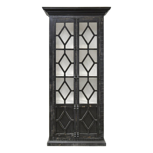 Carthage Sanded Black Upright Cabinet - WCC Furniture & Mattress Center Lafayette & Lake Charles