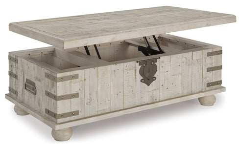 Carynhurst White Wash Gray Lift Top Cocktail Table - WCC Furniture & Mattress Center Lafayette & Lake Charles
